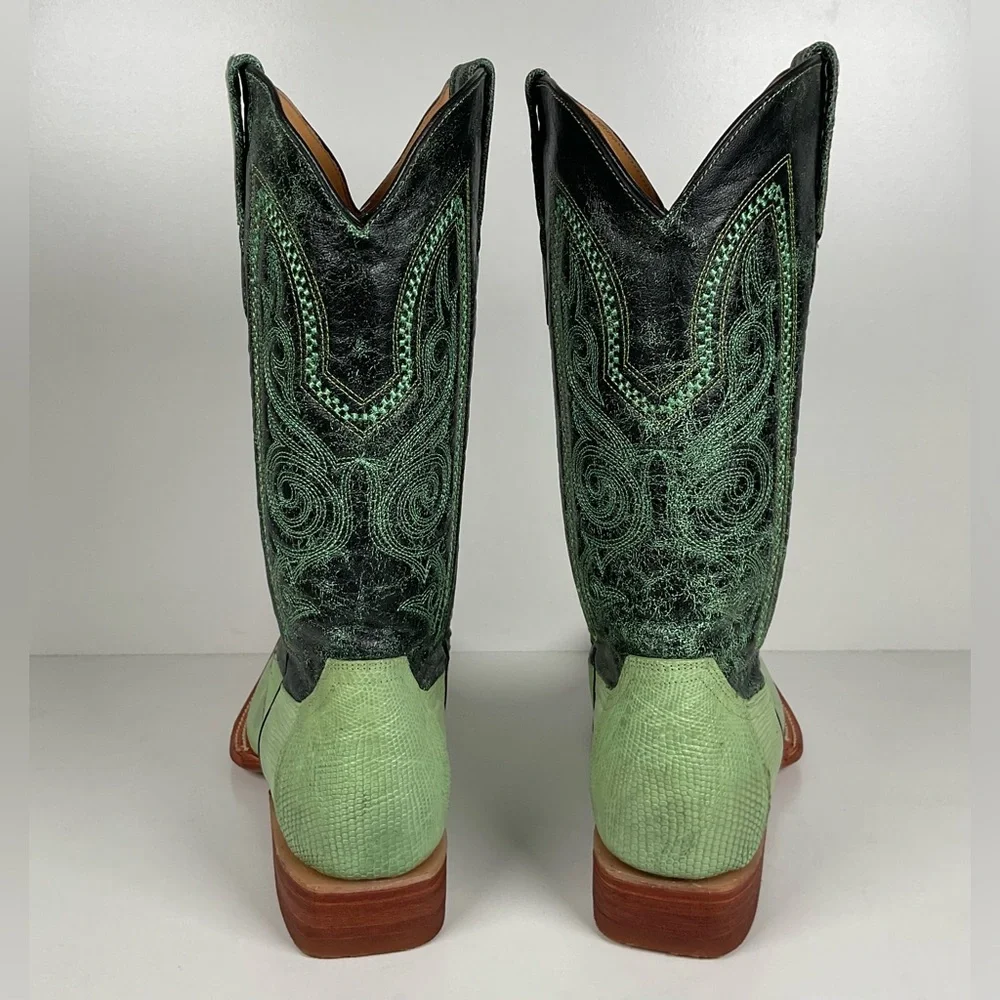 Los Altos Teju Lizard Cowboy Boots | Lime Green | Men’s 10.5 EE - Picture 16 of 16